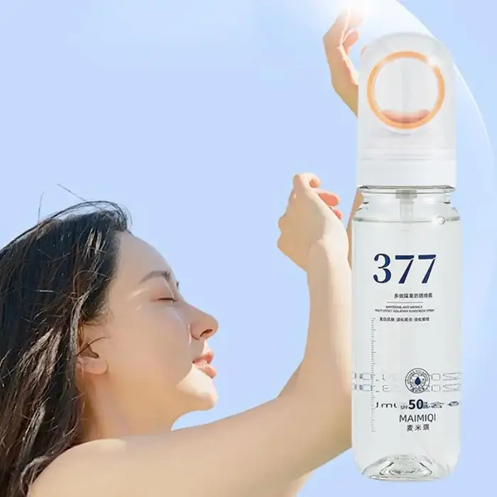 Spray de protection solaire blanchissant