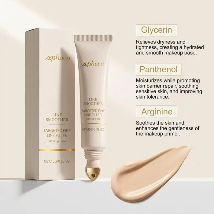 Zephoco Crème Anti-Rides Instantanée 15g 1/2/3 PCS Lissant Rides Fines Base de Teint Effet Flou Pores Soin Visage Liquide