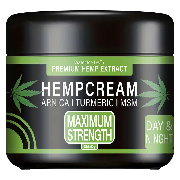 Crème d'extrait de chanvre premium à l'arnica, au curcuma et MSM pour un soulagement apaisant de la 