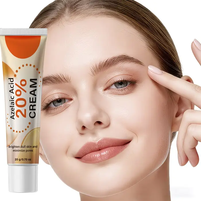 Crème pour le visage à l'acide azélaïque à 20 %, contrôle du sébum, atténue les marques cutanées, resserre les pores, apaise la peau rugueuse, éclaircissement doux, soin du visage quotidien