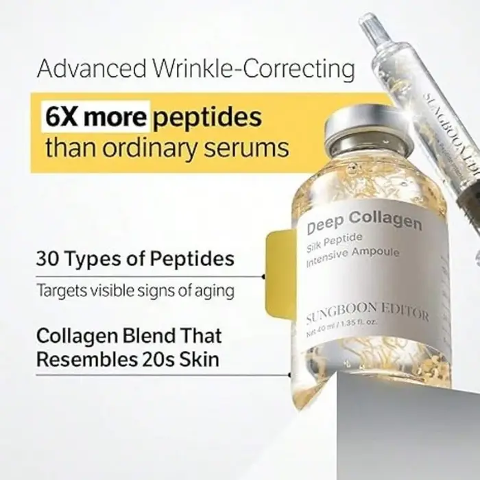 Ampoule liftante intensive au peptide de soie | Sérum anti-âge pour le visage avec collagène et complexe de 30 peptides