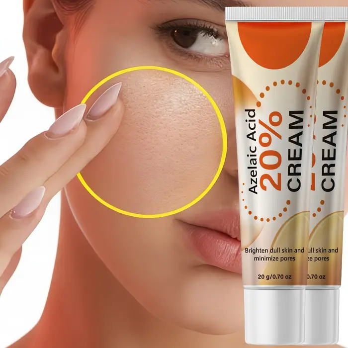 Crème pour le visage à l'acide azélaïque à 20 %, contrôle du sébum, atténue les marques cutanées, resserre les pores, apaise la peau rugueuse, éclaircissement doux, soin du visage quotidien