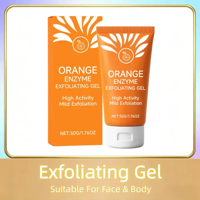 Gel exfoliant orange pour le visage et le corps, élimine les peaux mortes, nettoie en profondeur les