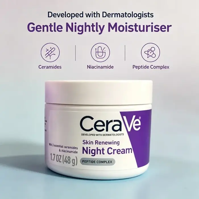 Crème de nuit régénérante pour la peau CeraVe 48g, hydratant réparateur de la barrière cutanée pour usage quotidien