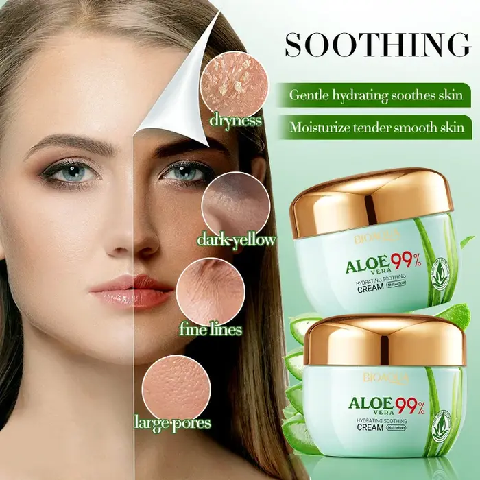 Crème pour le visage à l'aloe vera BIOAQUA