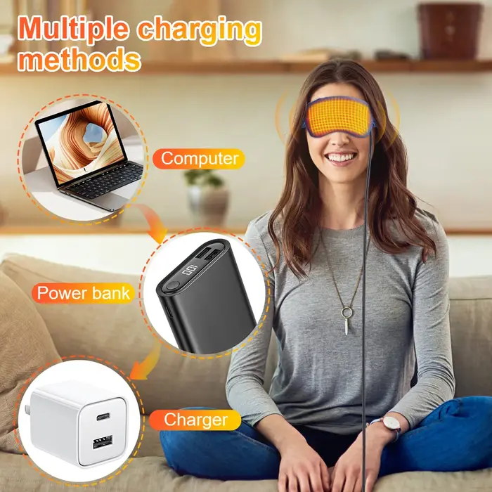 Masque pour les yeux chauffant électrique
