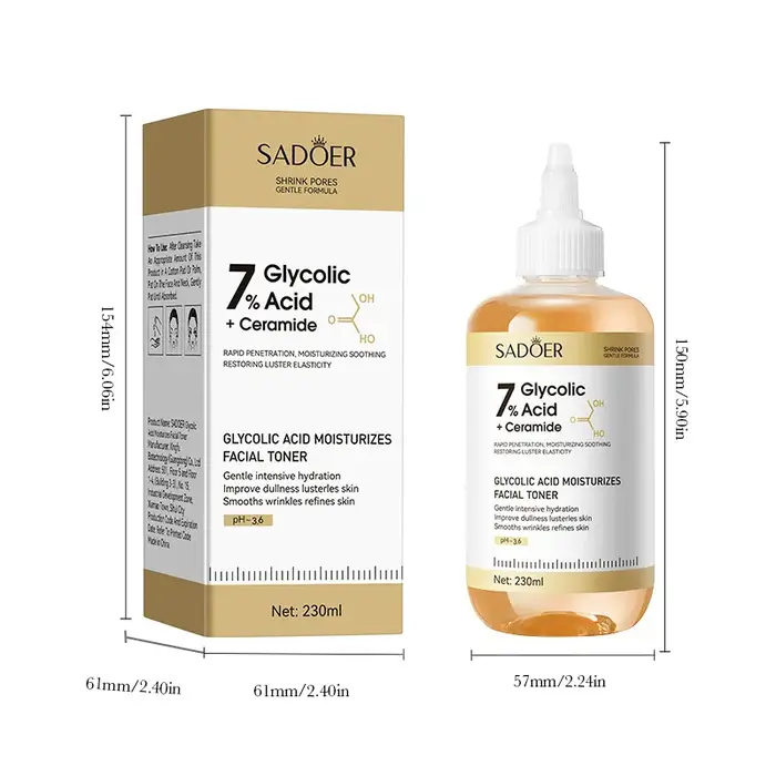 SADOER acide glycolique tonique visage sérum soin de la peau