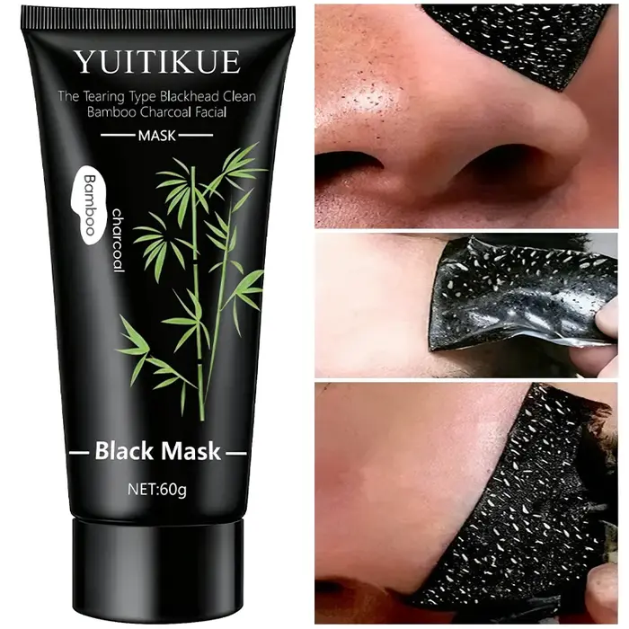 Masque nettoyant au charbon de bambou pour points noirs, nettoie en profondeur, purifie, raffine les