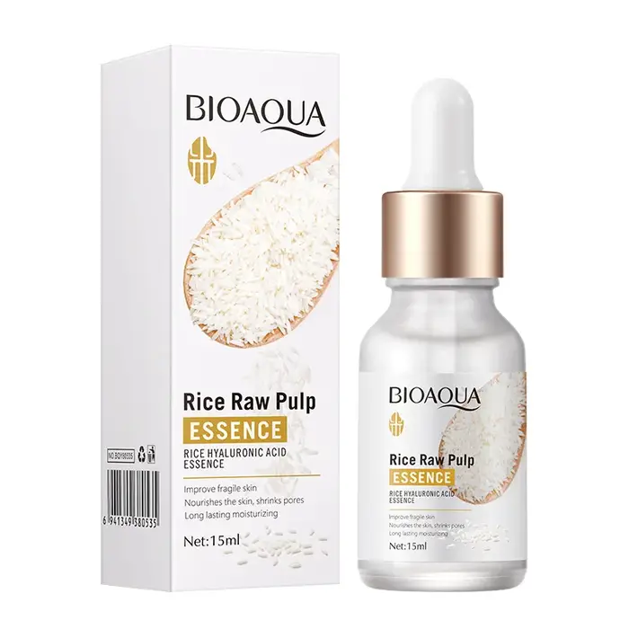 BIOAQUA Essence de riz pour le visage, hydratante, rafraîchissante, sérum facial à l'acide hyaluroni