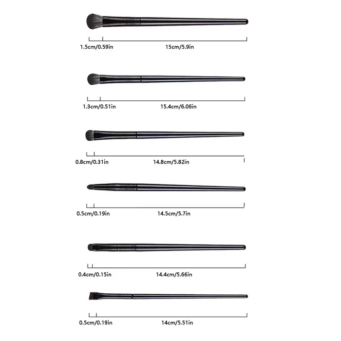 Ensemble de pinceaux de maquillage pour les yeux 6 pièces: pinceau professionnel pour fard à paupières à contour doux