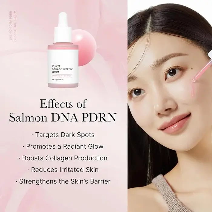 Sérum facial au collagène PDRN de saumon pour peaux ternes - Améliore l'élasticité