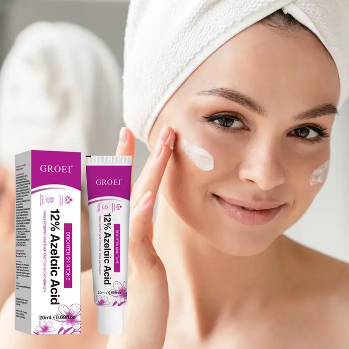 Crème Sérum à 12% d'Acide Azélaïque pour le Soin de la Peau du Visage, Éclaircissante, Hydratante, Contrôle du Sébum, Niacinamide, Panthénol, Routine de Beauté Quotidienne
