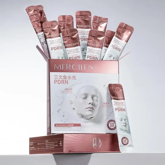 1/2 Boîte Mercilen Water Light PDRN Masque de Nuit Raffermissant Hydratant Nourrissant Anti-Âge Soin Quotidien du Visage