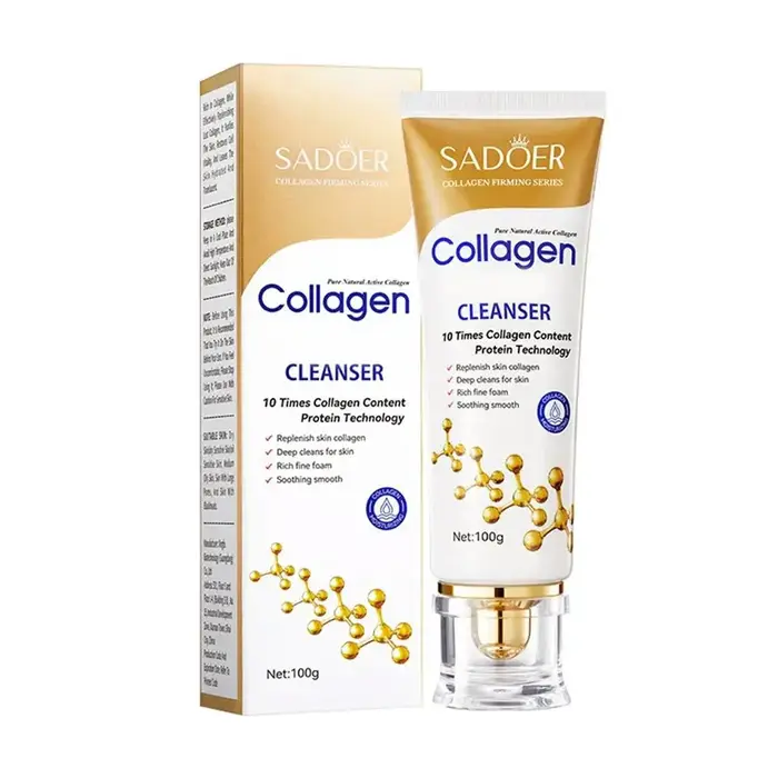 Mousse nettoyante au collagène, nettoyant pour le visage moussant doux avec lavage du visage au coll