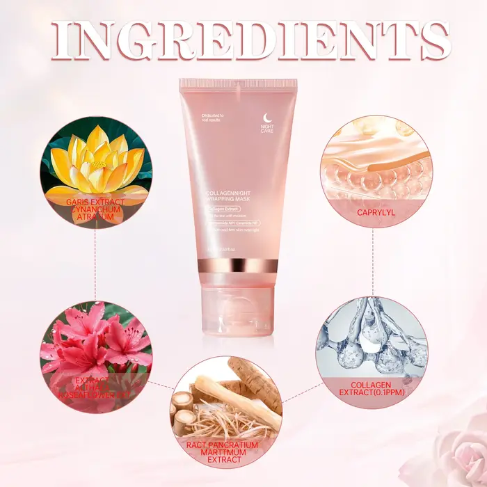 Masque raffermissant au collagène pour la nuit 75ml - Formule tenseur hydratante en profondeur pour une peau lisse