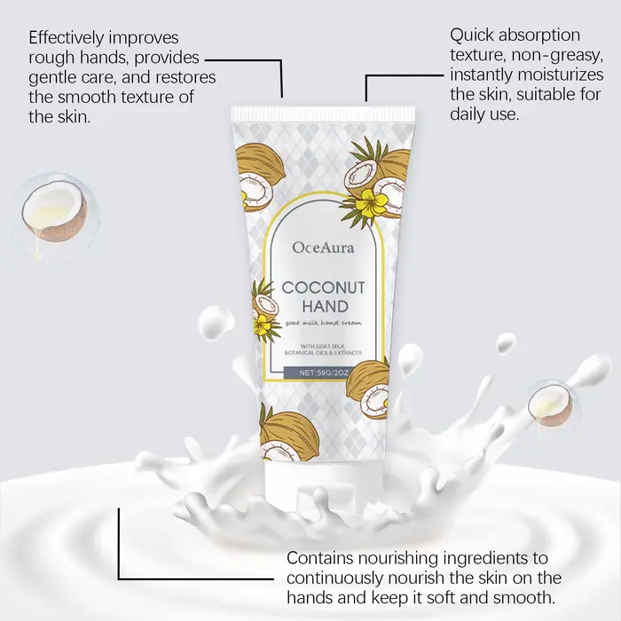 Crème hydratante pour les mains à la noix de coco