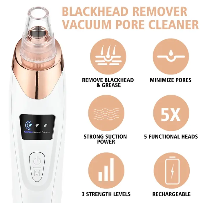 Dissolvant de points noirs pour le nettoyage du visage, machine de beauté à 3 modes d'aspiration, di