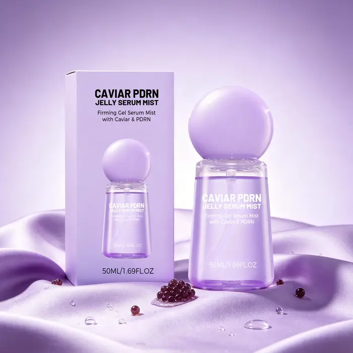Sérum Brume Gelée au Caviar PDRN Lisse les Rides Sèches Nourrit Hydrate Éclaircit le Teint Resserre les Pores du Visage Essence en Spray