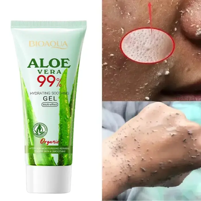Gel exfoliant à l'aloe vera pour le visage
