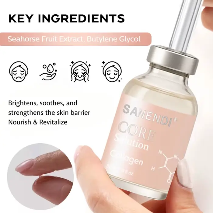Sérum Sanendi 7 en 1 à l'acide hyaluronique, au GSH, au collagène et aux peptides, solution EX10O CO