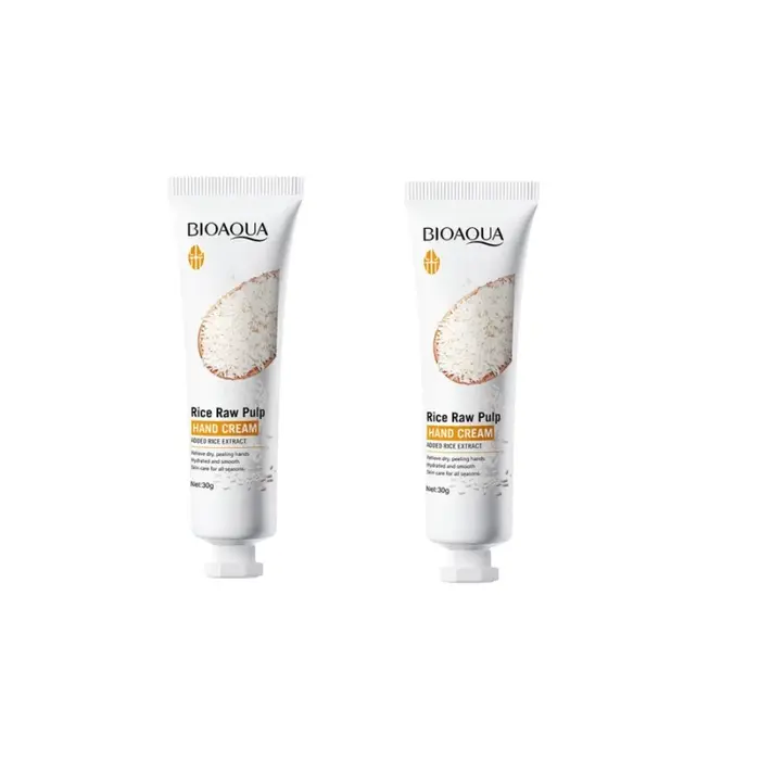 Crème pour les mains à la pulpe de riz, hydrate et reconstitue l'hydratation, prend soin des mains, 