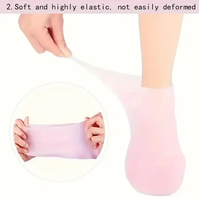 Chaussettes hydratantes en silicone élastique pour les pieds secs et gercés