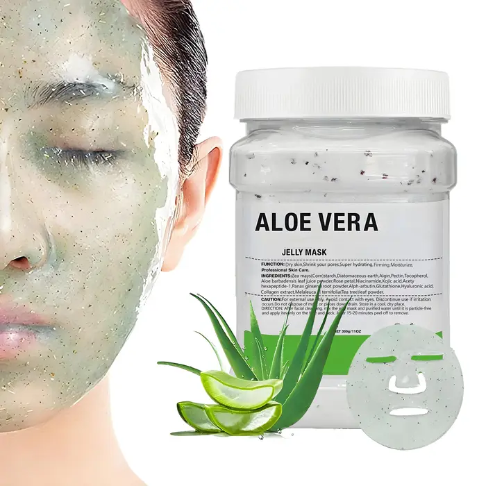 Masque facial en gelée d'aloe vera, masque en gel hydratant, hydratation profonde de soin de la peau
