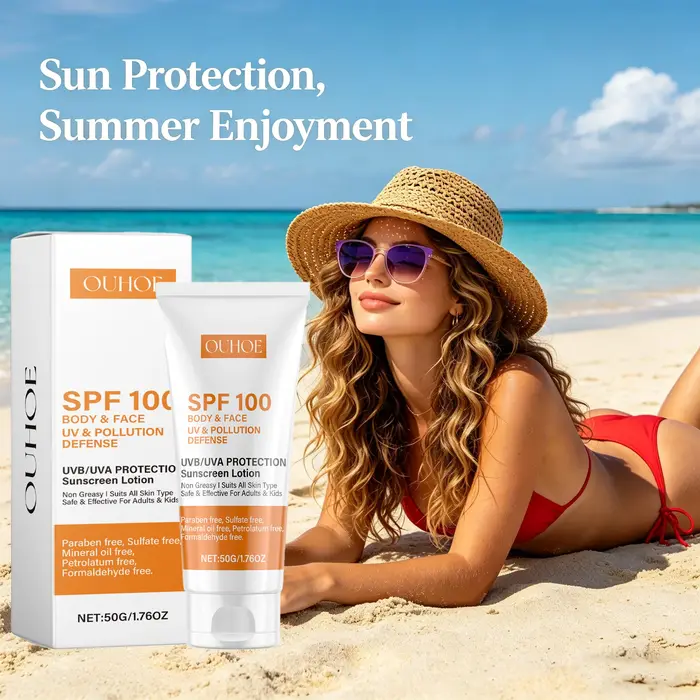 Crème solaire SPF100+ pour le visage et le corps