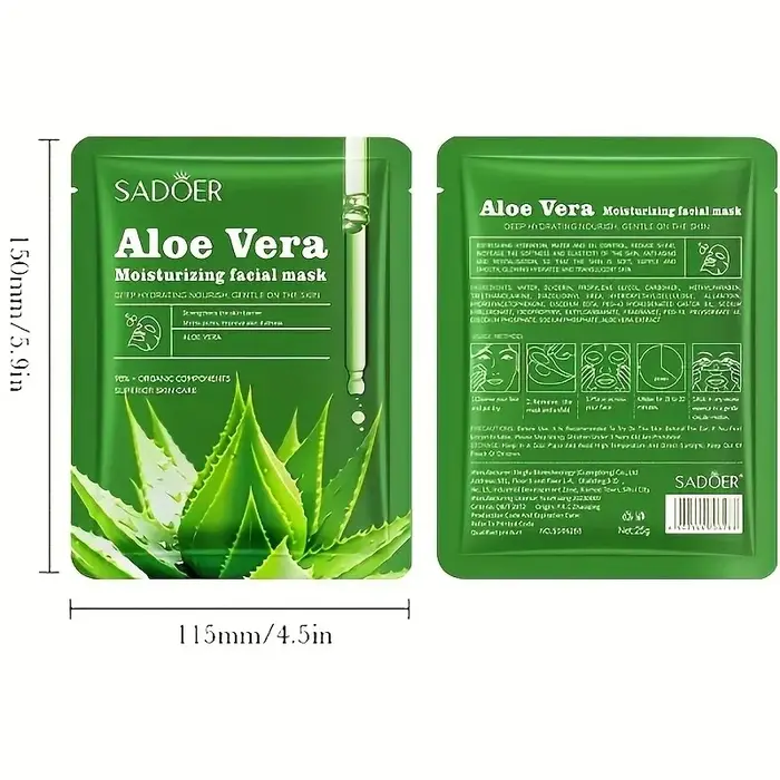 6 masques faciaux à l'aloe vera