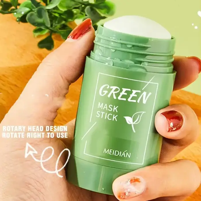 Masque de nettoyage du visage, bâton de nettoyage au thé vert, rétrécit les pores, dissolvant de poi
