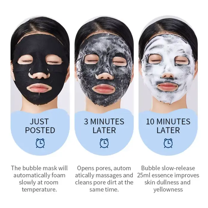 20 masques à bulles au charbon de bambou