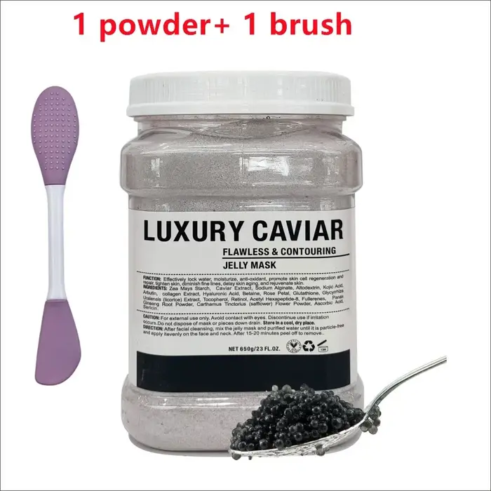 Masque hydratant pour le visage, acide hyaluronique, camomille, poudre avec brosse en Silicone, augm