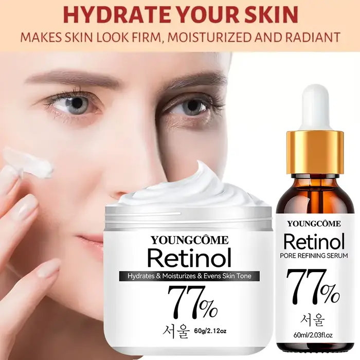 Ensemble de crème sérum pour le visage raffermissant au rétinol