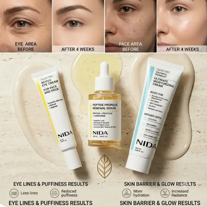 Crème pour le visage à l'extrait de plantes NIDA + Essence pour les yeux