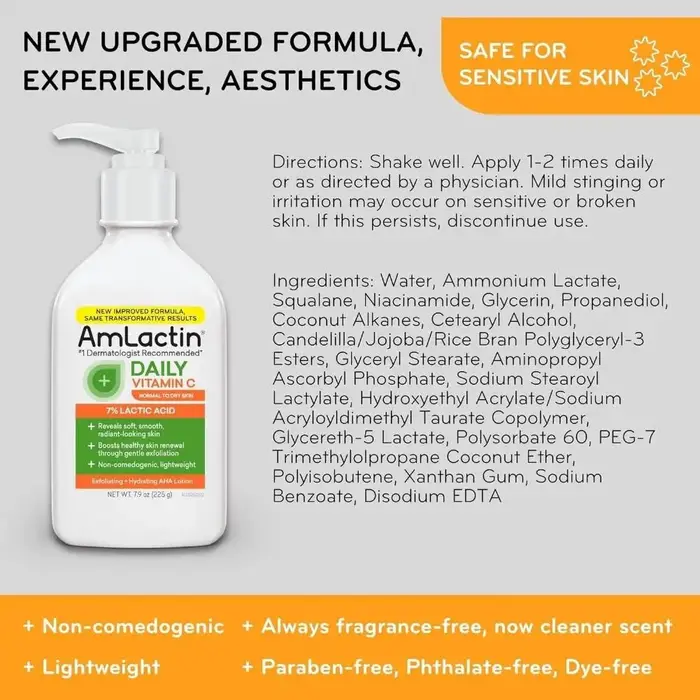 Lotion hydratante pour le corps Amlactin avec acide de fruits