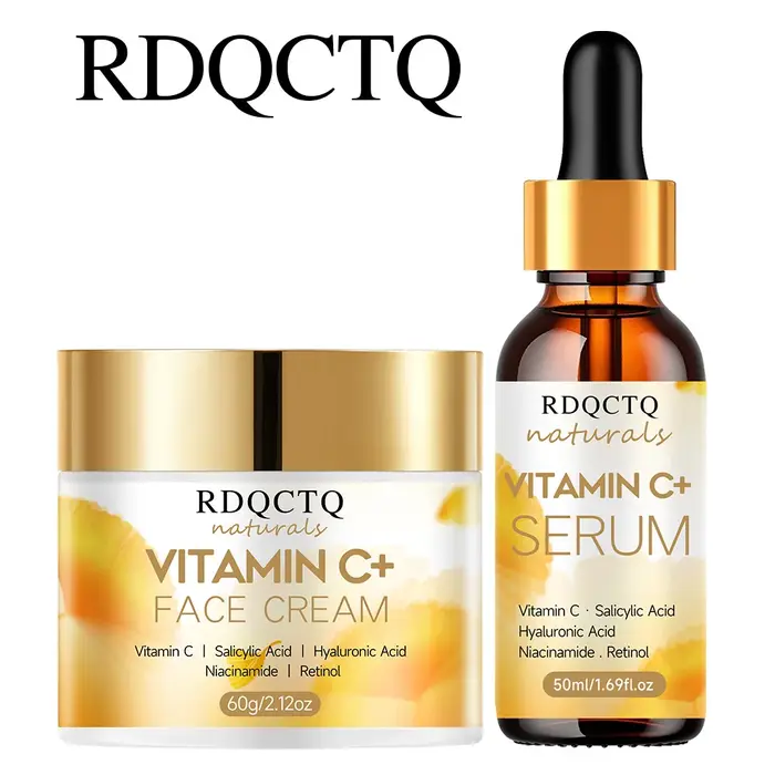 Ensemble de 2 pièces crème et sérum à la vitamine C : titre optimisé avec des ingrédients clés et des configurations