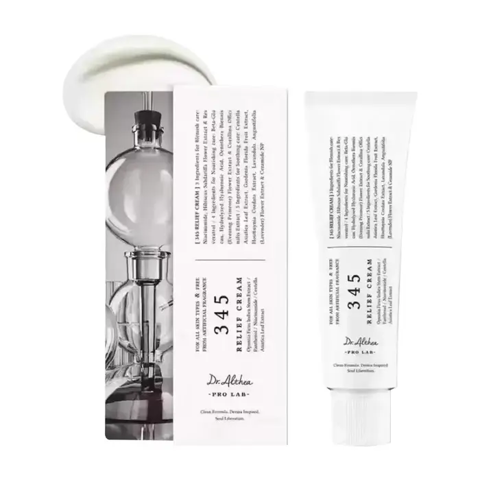 Crème hydratante apaisante 345 Relief pour la réparation du visage, à l'eau de feuille d'arbre à thé