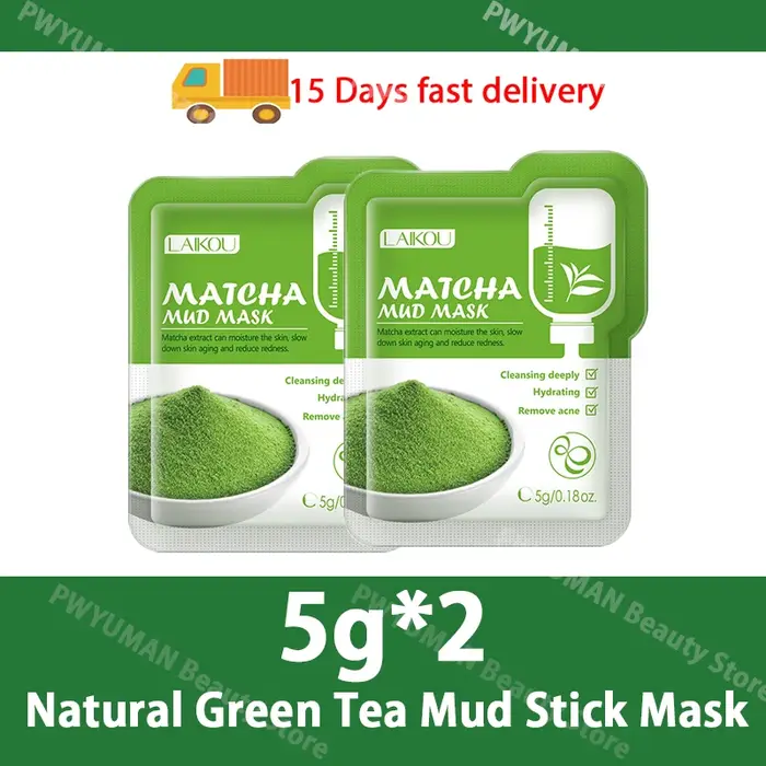 Masque facial original à base de thé vert pour éliminer les points noirs, soin de la peau, crème en