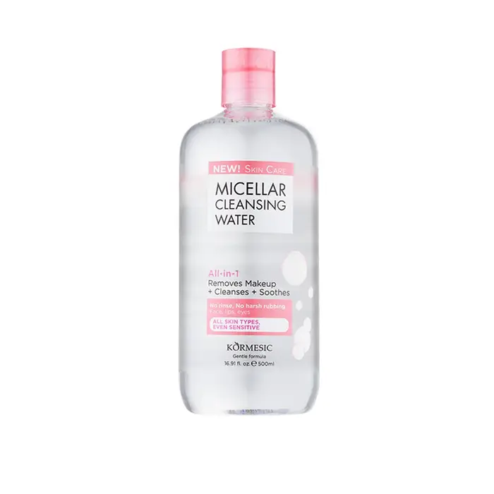 Eau Micellaire KORMESIC 500ml – Éclaircissante Vitamine C / Hydratante Acide Hyaluronique, Nettoie e
