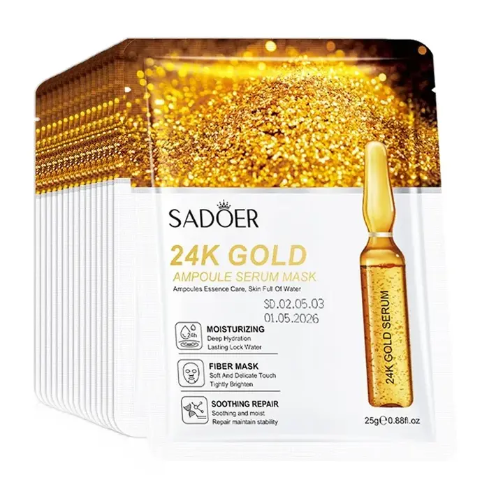 10 masques faciaux en or 24 carats Saoder, un produit de soin de la peau aux propriétés raffermissan