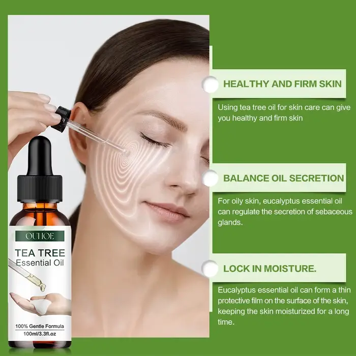 Huile Essentielle Pure d'Arbre à Thé Naturelle Hydratante pour le Visage