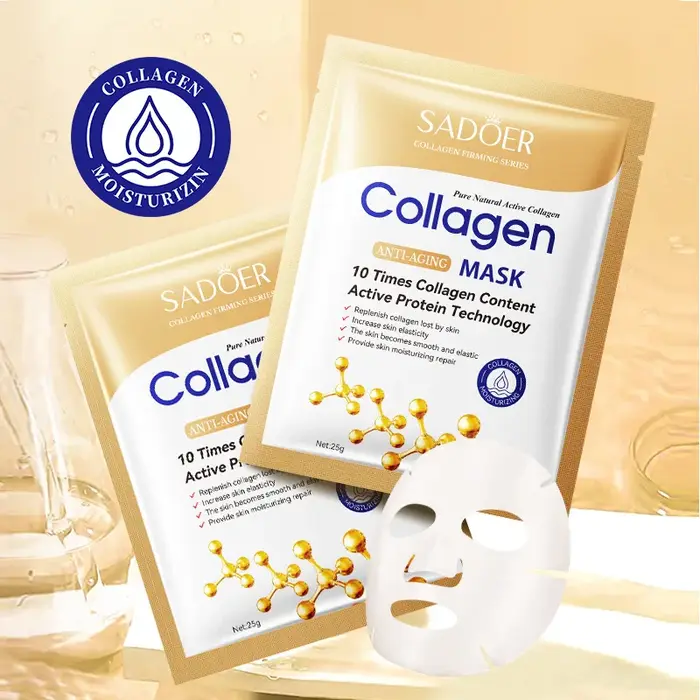 10 pièces Anti-rides collagène masque pour le visage hydratant Anti-âge rides blanchissant soin de la peau feuille