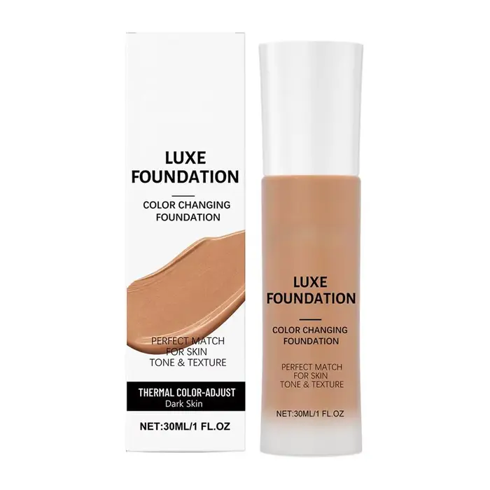 Fond de Teint Intelligent à Changement de Couleur pour Tous les Tons de Peau, Base Liquide Matifiant