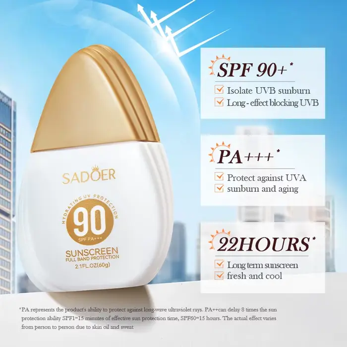 Spf 90+ crème solaire pour visage corps