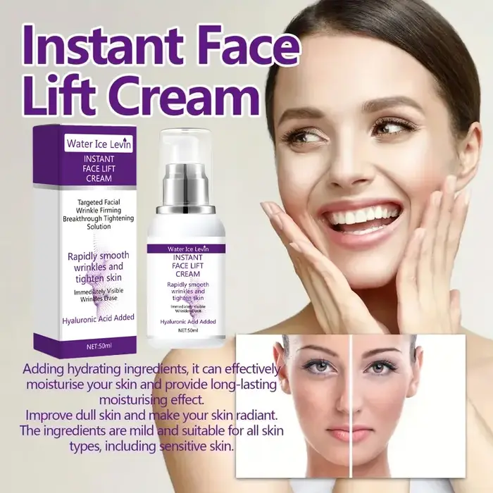 Crème liftante instantanée à l'acide hyaluronique pour les rides. Solution raffermissante.