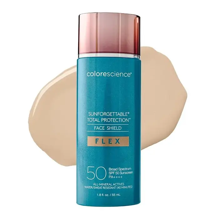Colorescience Sunforgettable Total Protection Face Shield SPF50+ PA+++ Éclat Naturel Non Gras Léger Pour Tous Types de Peau