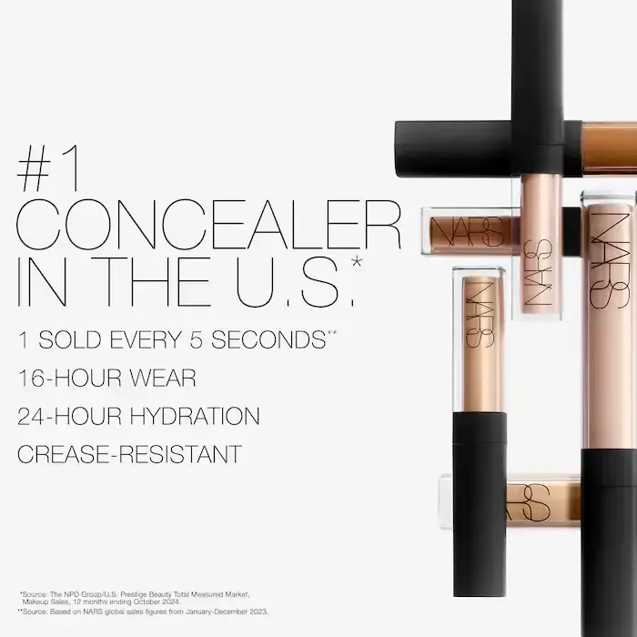 NARS Radiant Creamy Concealer : Correcteur de teint longue tenue et hydratant, couvrance moyenne, pour cernes et imperfections sous les yeux.