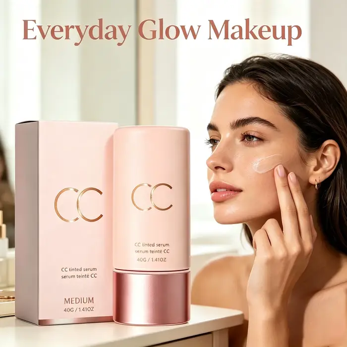 Crème Correctrice de Couleur CC Légère, Lisse, Sans Agglomération, Unifie le Teint, Éclat Naturel, Application Facile, Sans Maquillage pour Femme, Usage Quotidien