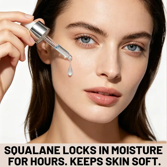 Sérum repulpant au squalane et aux peptides de cuivre pour le visage - Hydratant raffermissant à l'acide hyaluronique