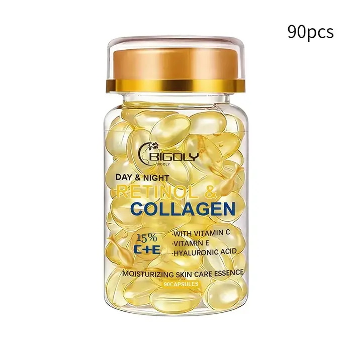 1 flacon de 90 capsules d'essence hydratante pour la peau au collagène, contenant du collagène pour